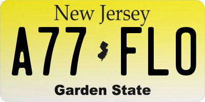 NJ license plate A77FLO