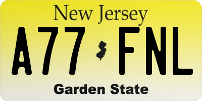 NJ license plate A77FNL