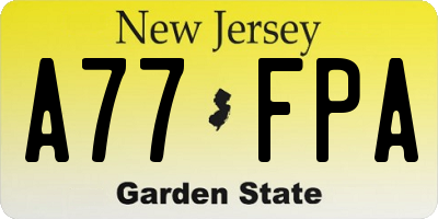 NJ license plate A77FPA