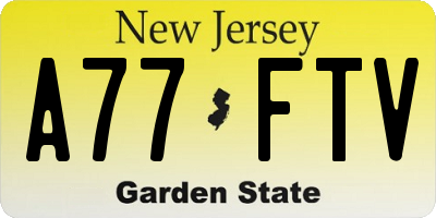 NJ license plate A77FTV