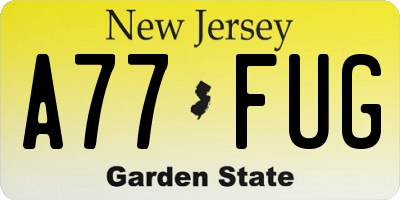 NJ license plate A77FUG