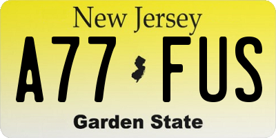 NJ license plate A77FUS