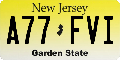 NJ license plate A77FVI