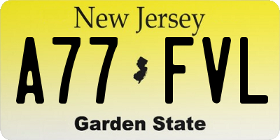 NJ license plate A77FVL
