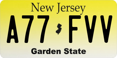 NJ license plate A77FVV