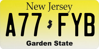 NJ license plate A77FYB