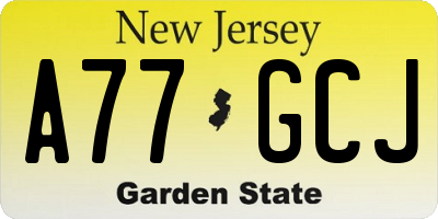 NJ license plate A77GCJ