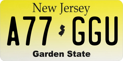 NJ license plate A77GGU