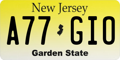 NJ license plate A77GIO