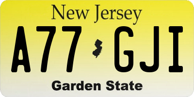 NJ license plate A77GJI