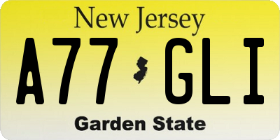 NJ license plate A77GLI