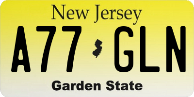 NJ license plate A77GLN
