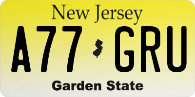 NJ license plate A77GRU