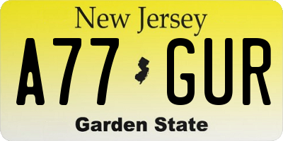 NJ license plate A77GUR
