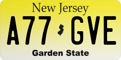 NJ license plate A77GVE