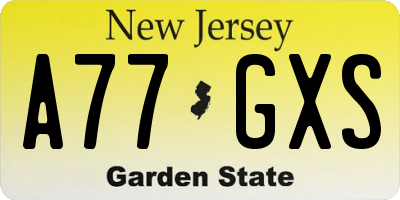 NJ license plate A77GXS