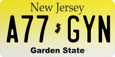 NJ license plate A77GYN