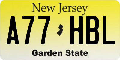 NJ license plate A77HBL
