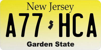 NJ license plate A77HCA