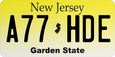 NJ license plate A77HDE