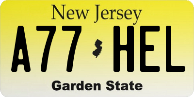 NJ license plate A77HEL