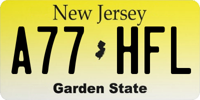 NJ license plate A77HFL