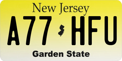NJ license plate A77HFU