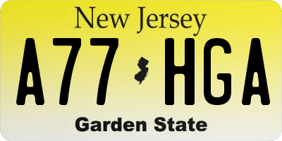 NJ license plate A77HGA