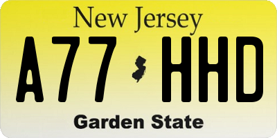 NJ license plate A77HHD