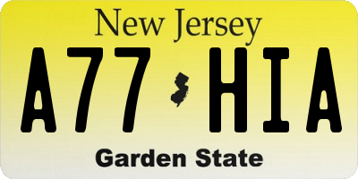 NJ license plate A77HIA