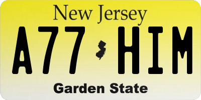 NJ license plate A77HIM