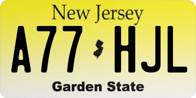 NJ license plate A77HJL