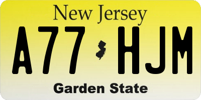NJ license plate A77HJM