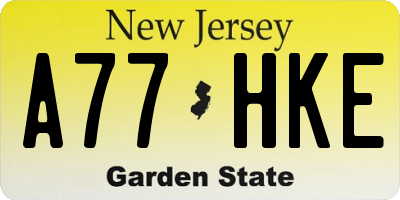 NJ license plate A77HKE