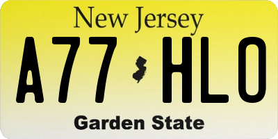 NJ license plate A77HLO