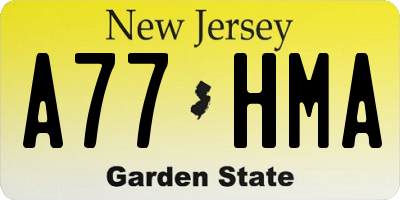 NJ license plate A77HMA
