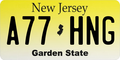 NJ license plate A77HNG