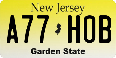 NJ license plate A77HOB