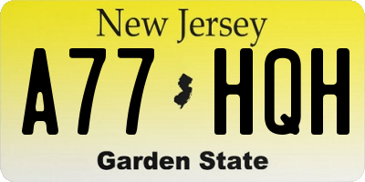 NJ license plate A77HQH