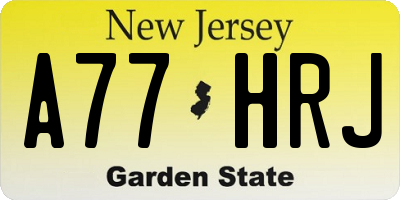 NJ license plate A77HRJ