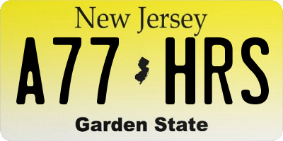 NJ license plate A77HRS