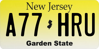 NJ license plate A77HRU