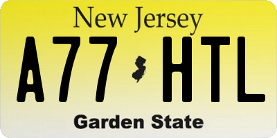 NJ license plate A77HTL