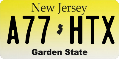 NJ license plate A77HTX