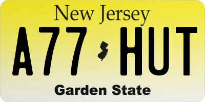 NJ license plate A77HUT