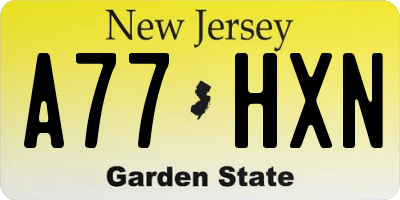 NJ license plate A77HXN