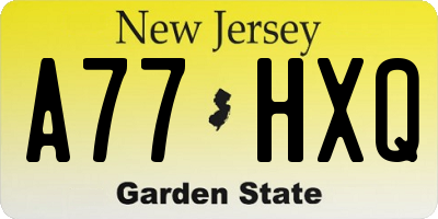NJ license plate A77HXQ