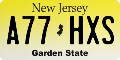 NJ license plate A77HXS