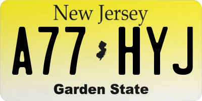 NJ license plate A77HYJ
