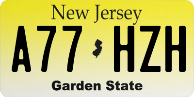 NJ license plate A77HZH